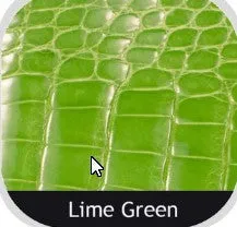 American Glazed Alligator Belt: Lime