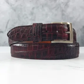 American Matte Alligator Belt: Black Cherry
