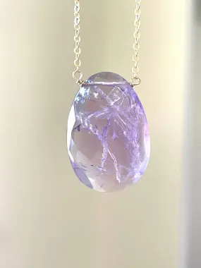 Amethyst Pendant Necklace Gold Filled
