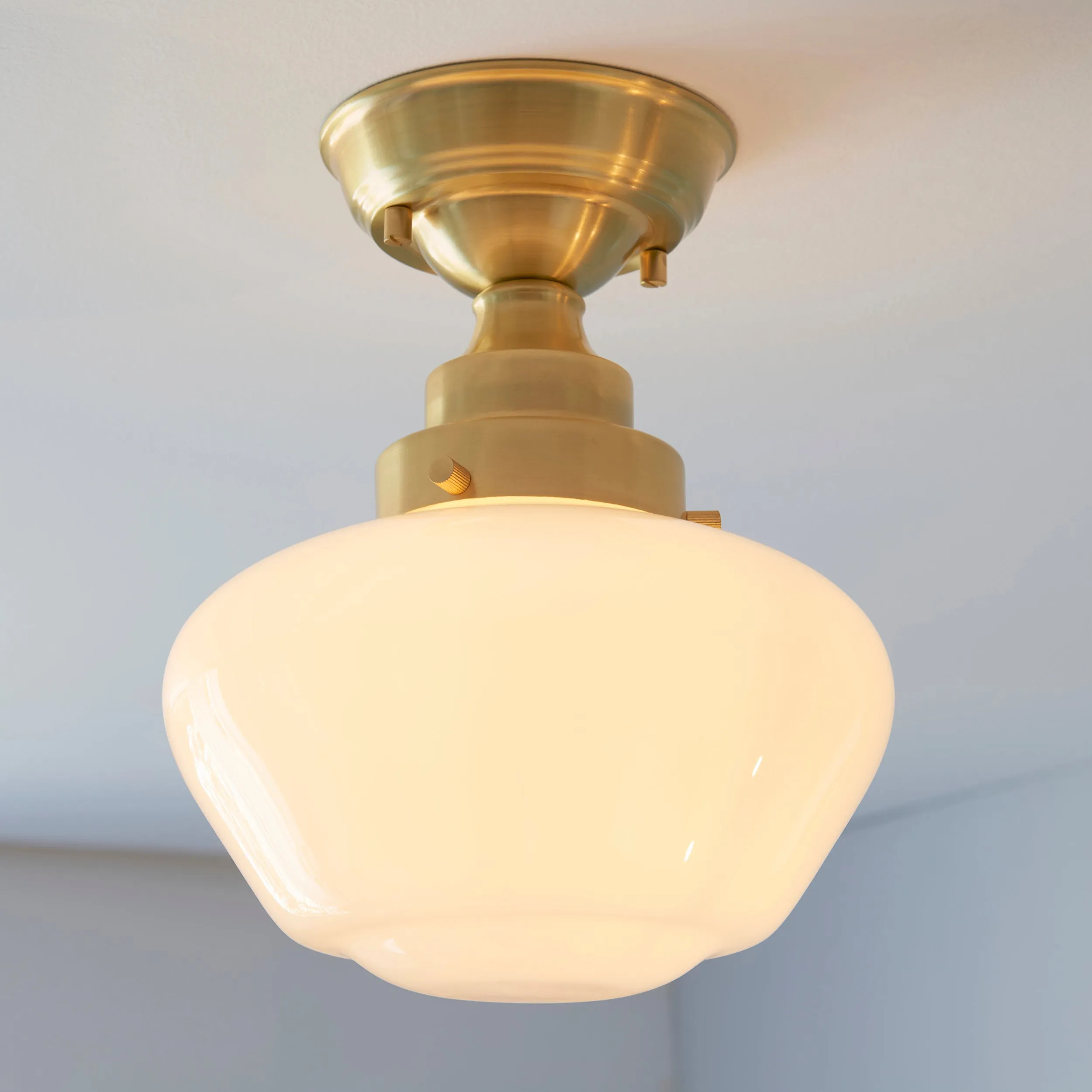 Amos Clarence Flush Antique Brass & Opal