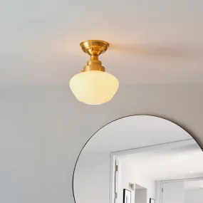 Amos Clarence Flush Antique Brass & Opal