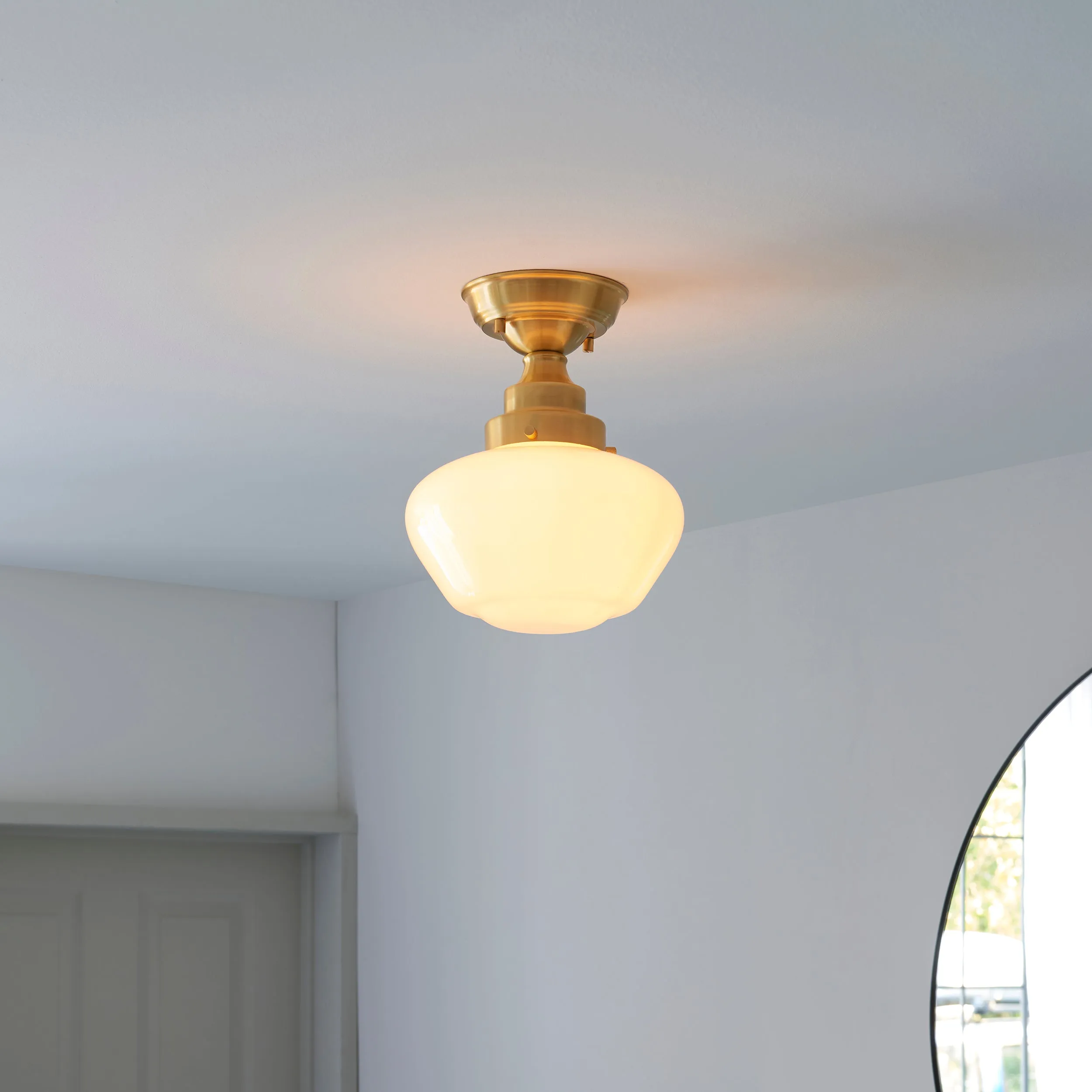 Amos Clarence Flush Antique Brass & Opal
