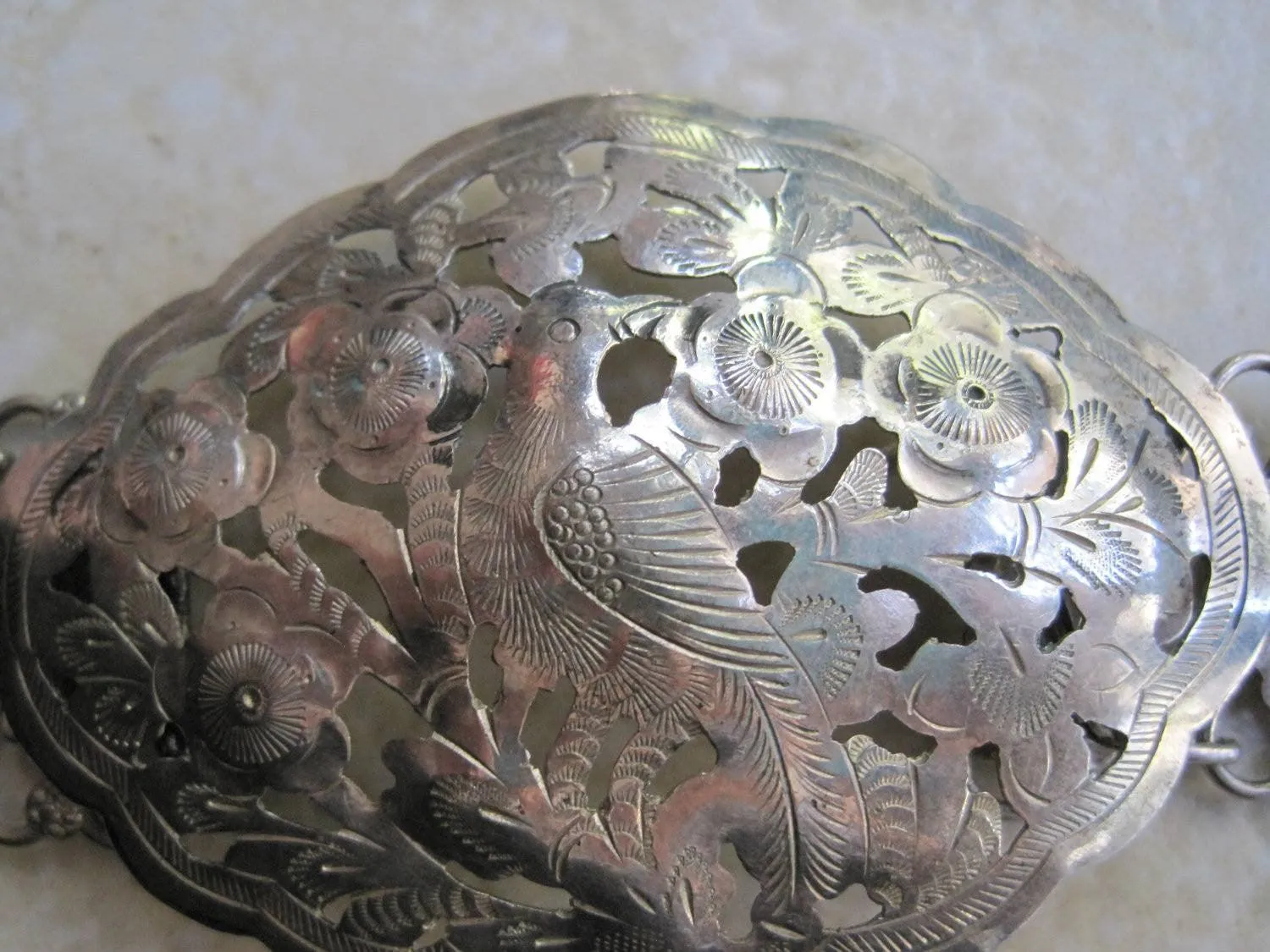 Antique Solid Silver Hallmarked Sarwak Iban Belt