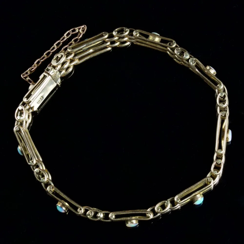Antique Victorian Opal Bracelet 9Ct Gold Circa 1880