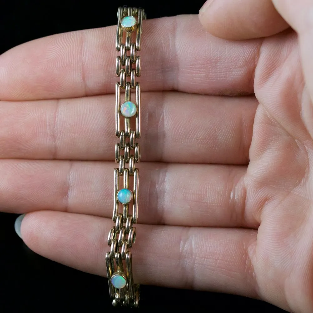 Antique Victorian Opal Bracelet 9Ct Gold Circa 1880