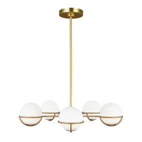 Apollo 5Lt Multi-Arm Pendant - Burnished Brass/Polished Nickel