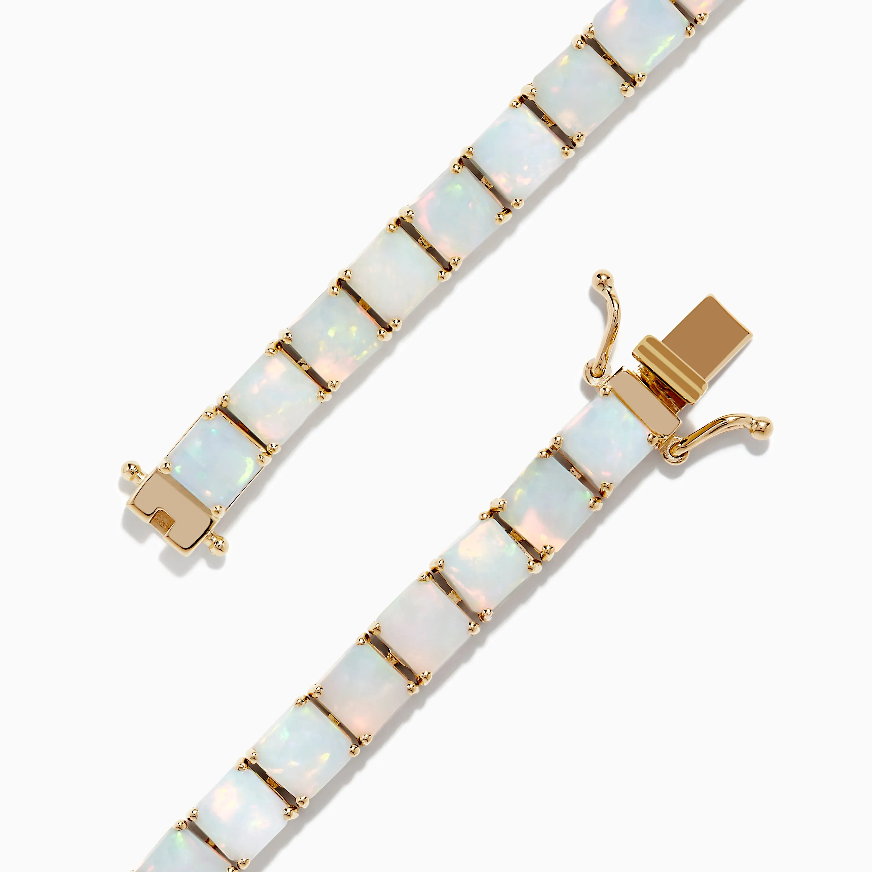 Aurora 14K Yellow Gold Opal Tennis Bracelet 17.40 TCW