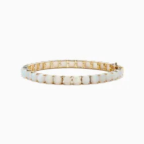 Aurora 14K Yellow Gold Opal Tennis Bracelet 17.40 TCW