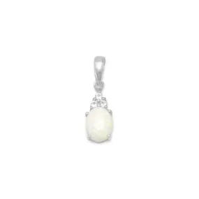 Australian Opal and White Topaz Pendant