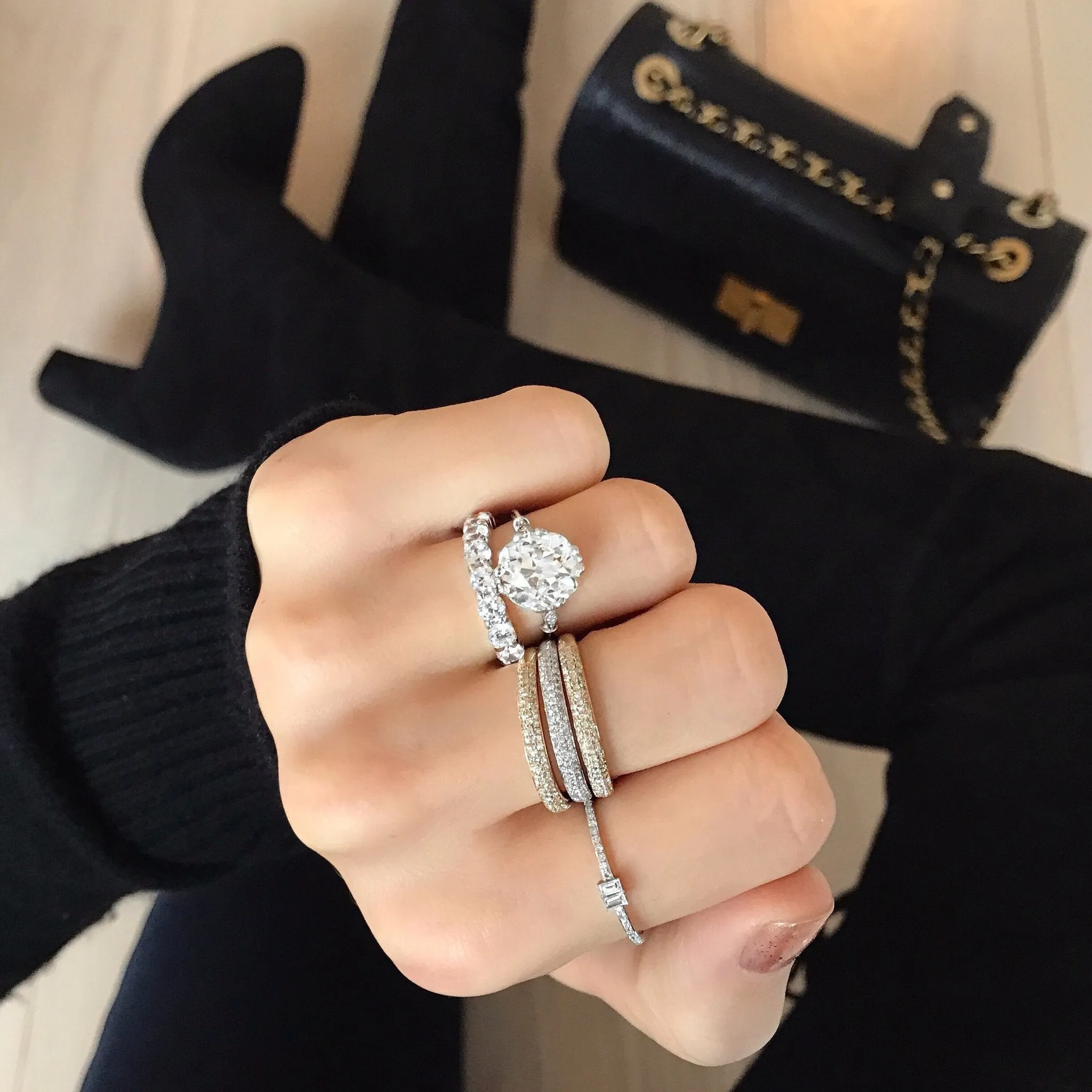 Baguette   Pavé Diamond Ring