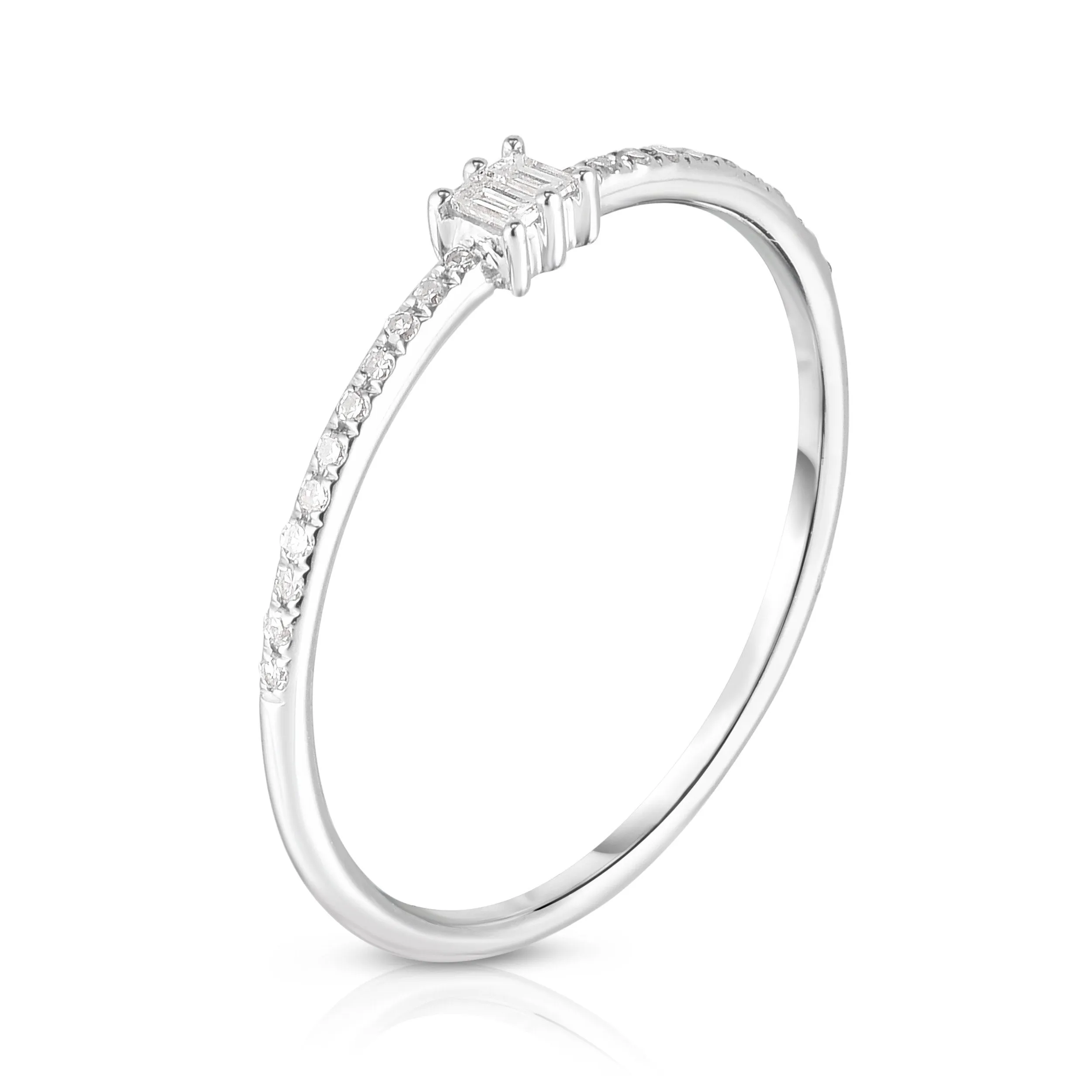 Baguette   Pavé Diamond Ring
