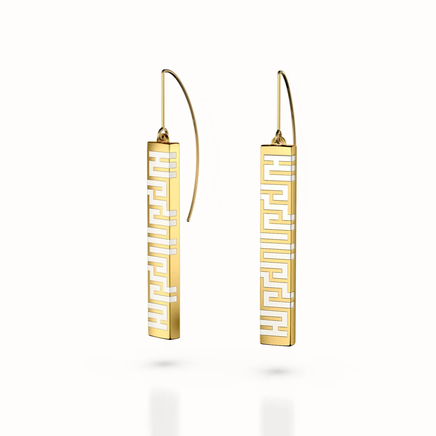 Ban Zu Earrings - Gold - Porcelain White