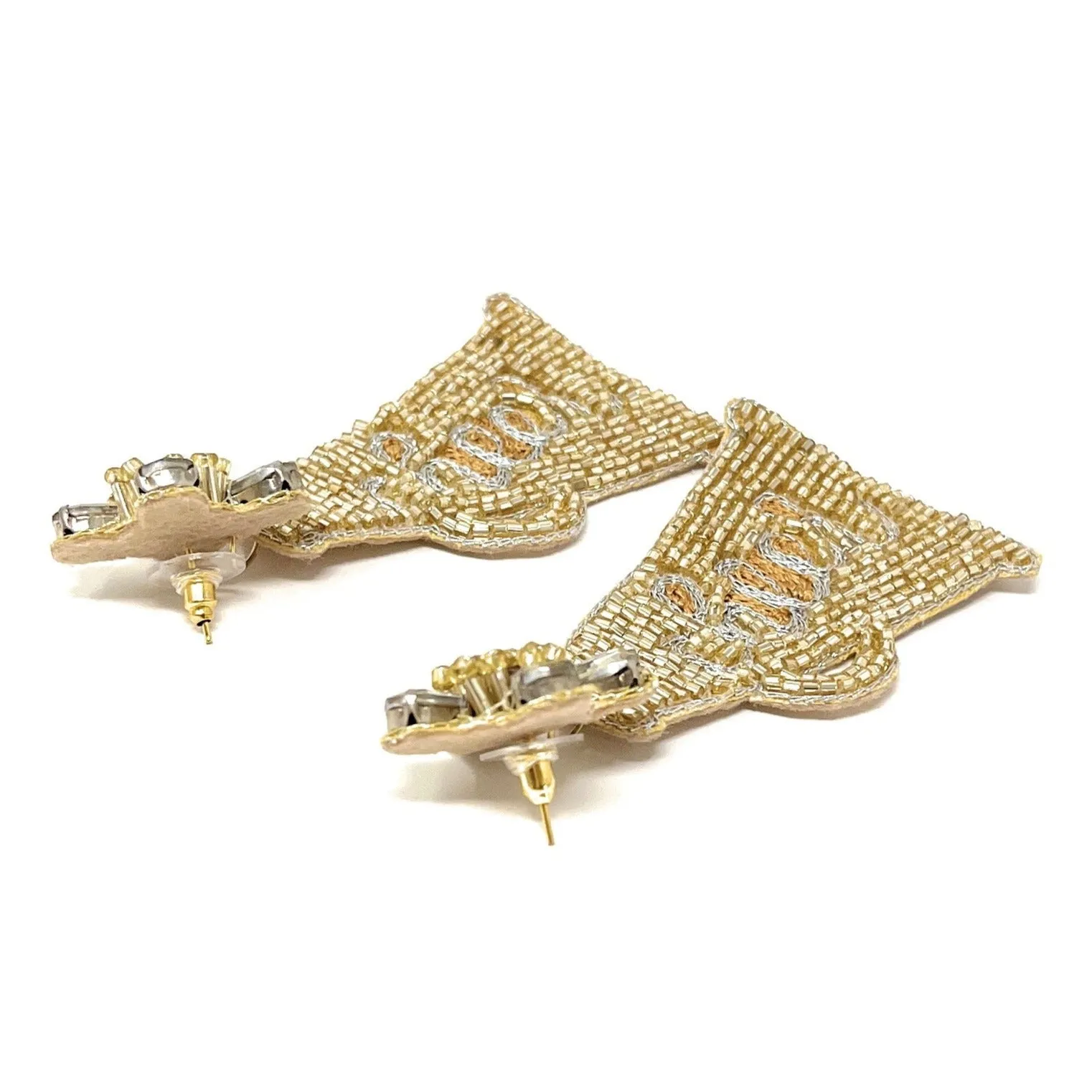 Beaded Gold Cheer Earrings