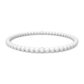 Beaded Stackable Silicone Bracelet - White