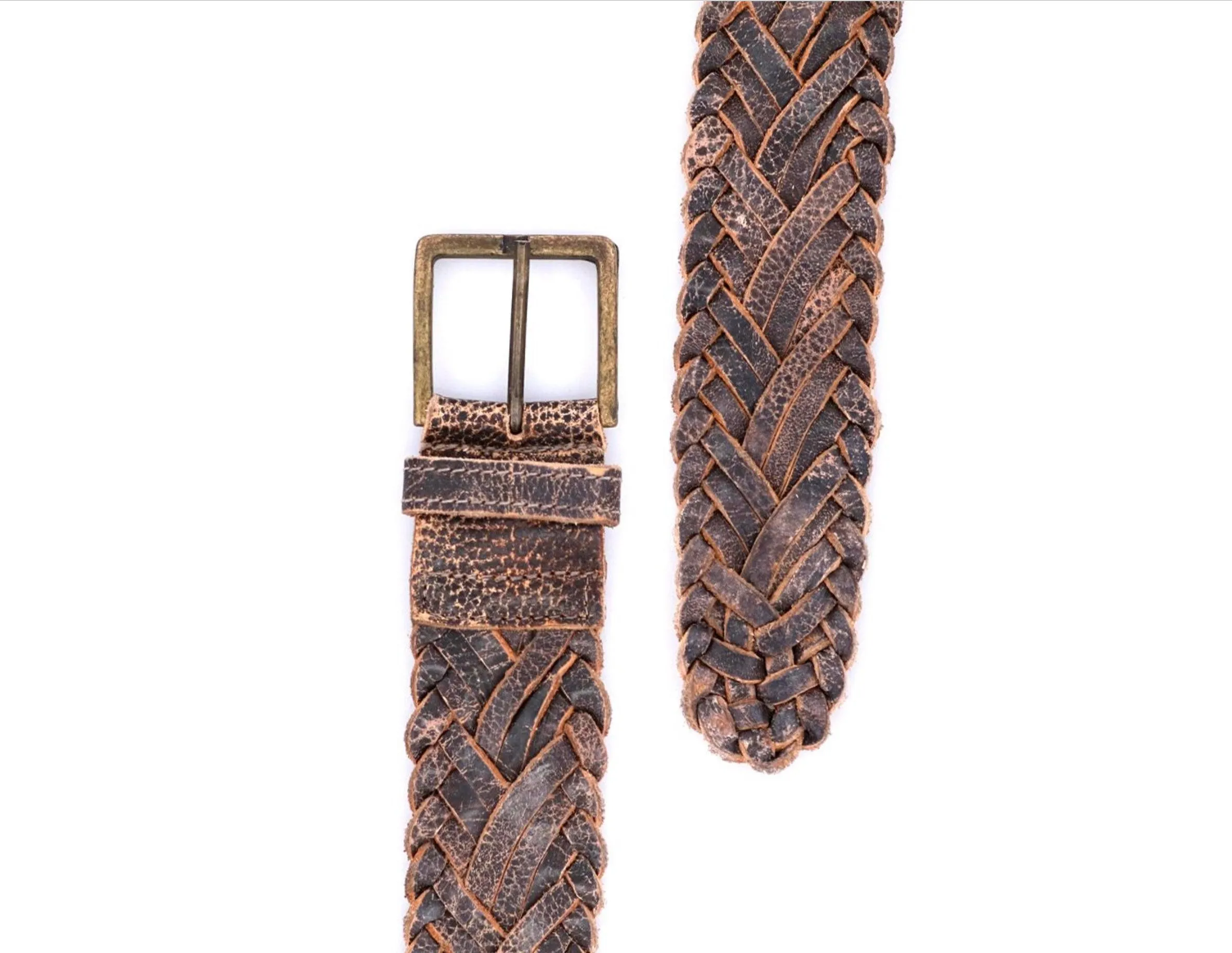 Bed Stu PROEM Belt in Teak Lux Genuine Woven Leather A200050 TKLX