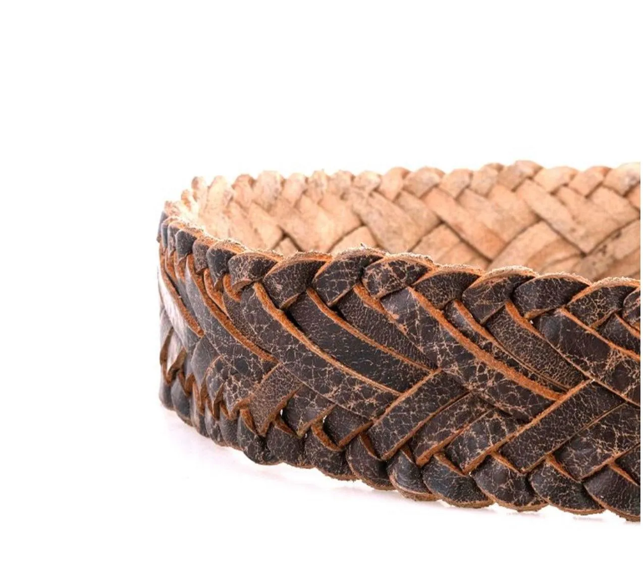 Bed Stu PROEM Belt in Teak Lux Genuine Woven Leather A200050 TKLX