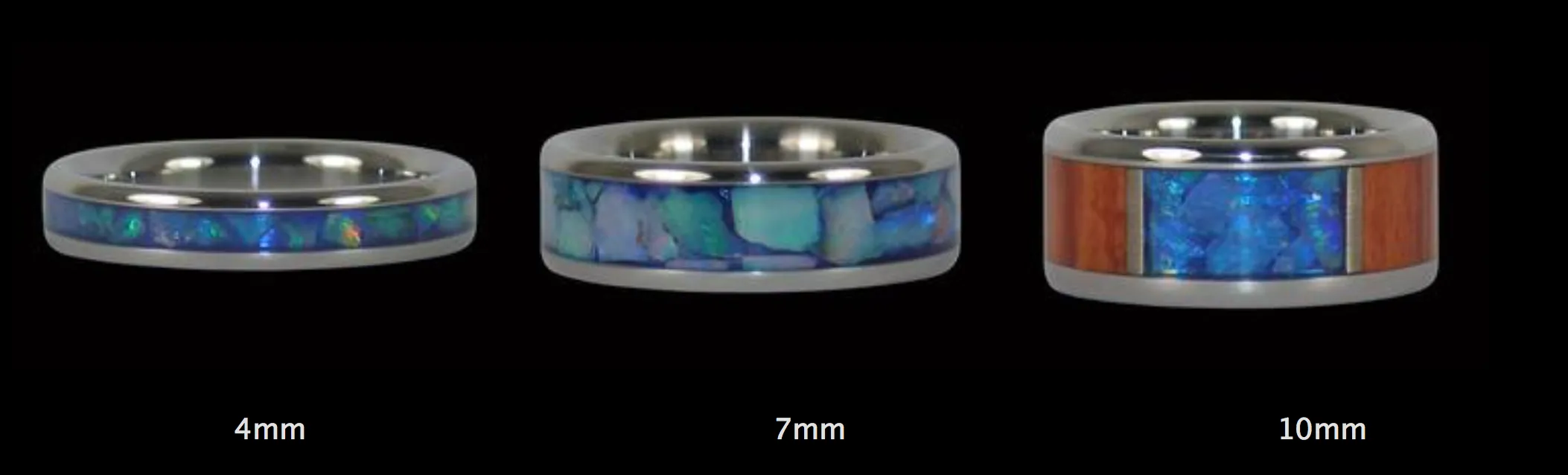 Blue Australian Opal Titanium Ring