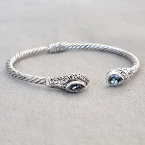 Blue Topaz .925 Sterling Silver Bracelet from Bali