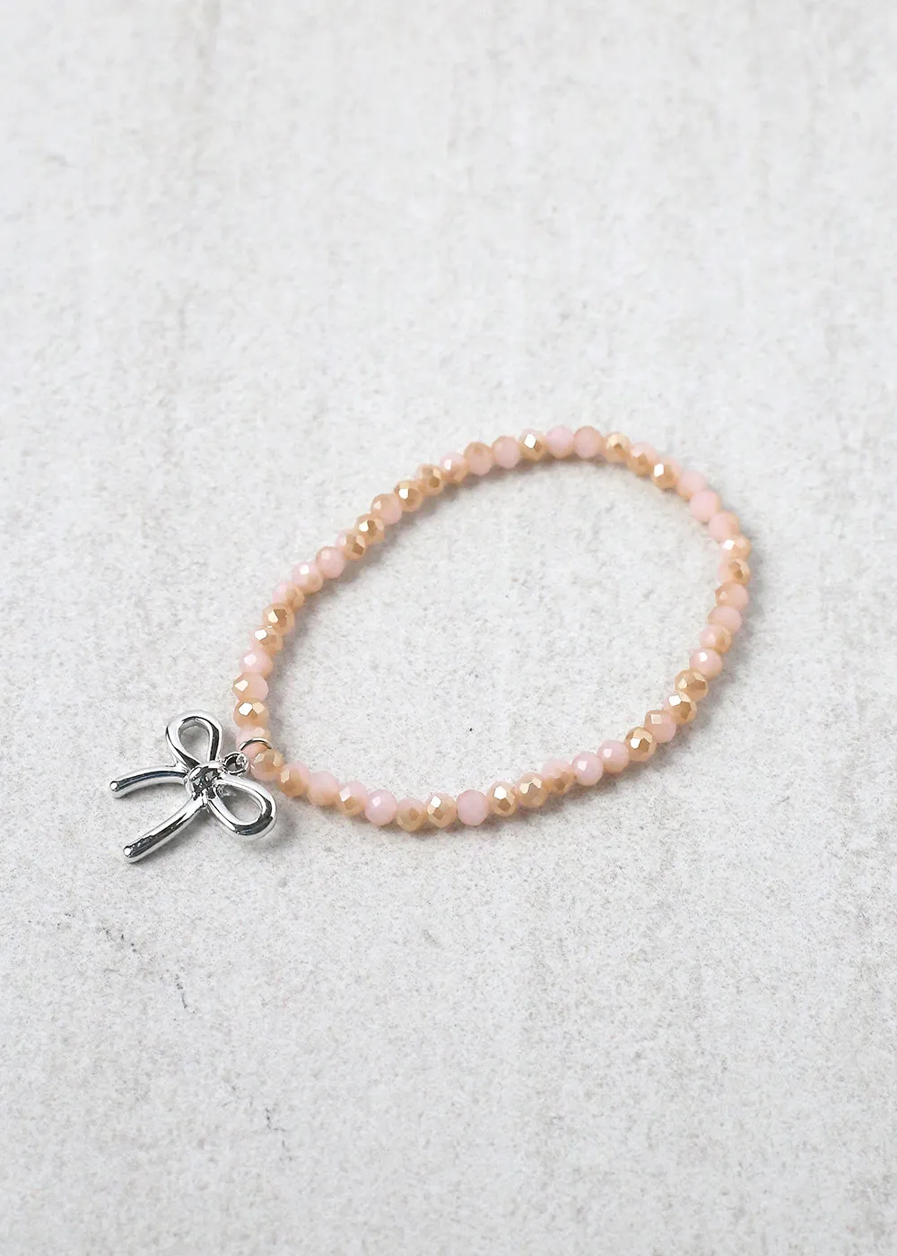 Bow Charm Beaded Bracelet
