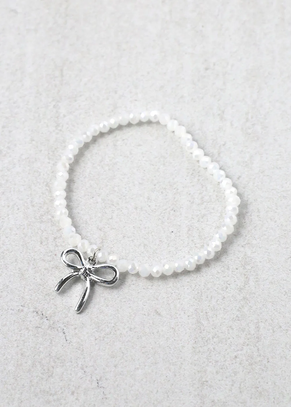 Bow Charm Beaded Bracelet