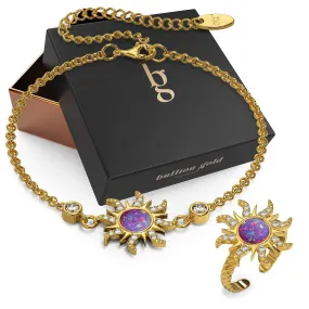 Boxed Rapunzel Opal Bracelet and Ring Set
