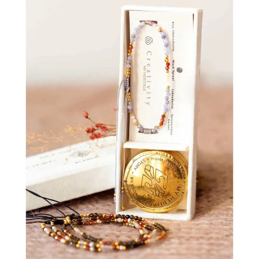 Bracelet Labradorite Pattern Gem Gold Plated