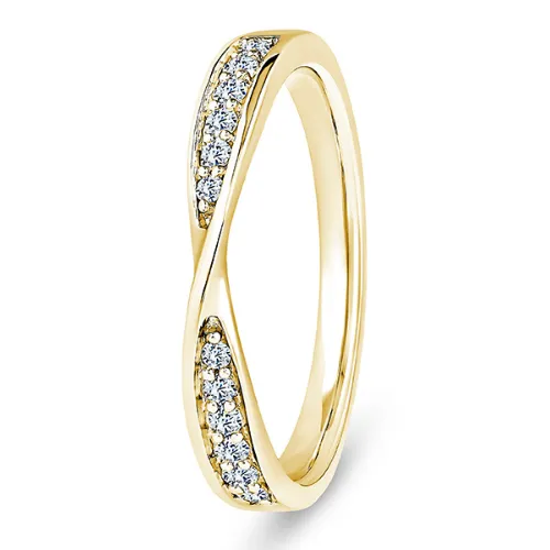 Brilliant Cut Ribbon Crossover Medium Style Claw Set .16ct
