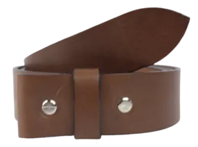 Brown 1.25 Inch (32mm) Buckleless Leather Belt Strap Chicago Screws