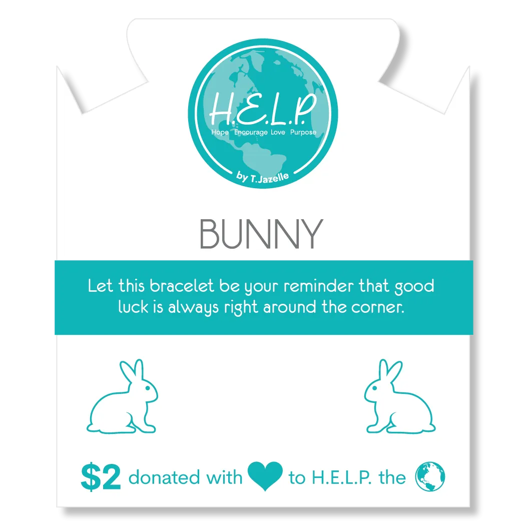 Bunny Charm with Blue Opal Jade Charity Bracelet