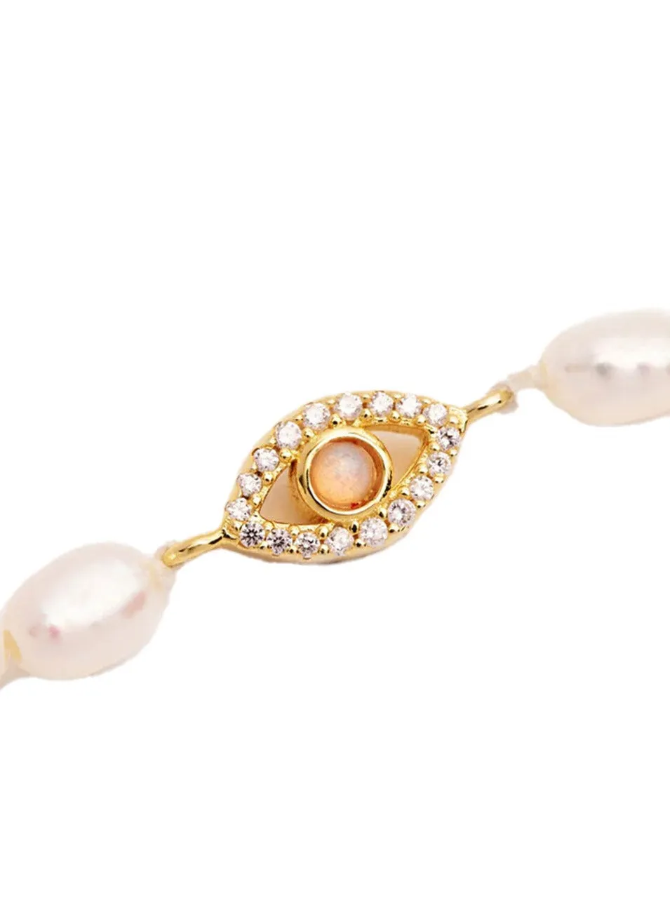 By Charlotte Eye of Purity Pearl Choker in Gold Vermeil