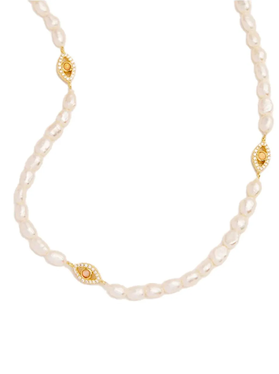 By Charlotte Eye of Purity Pearl Choker in Gold Vermeil