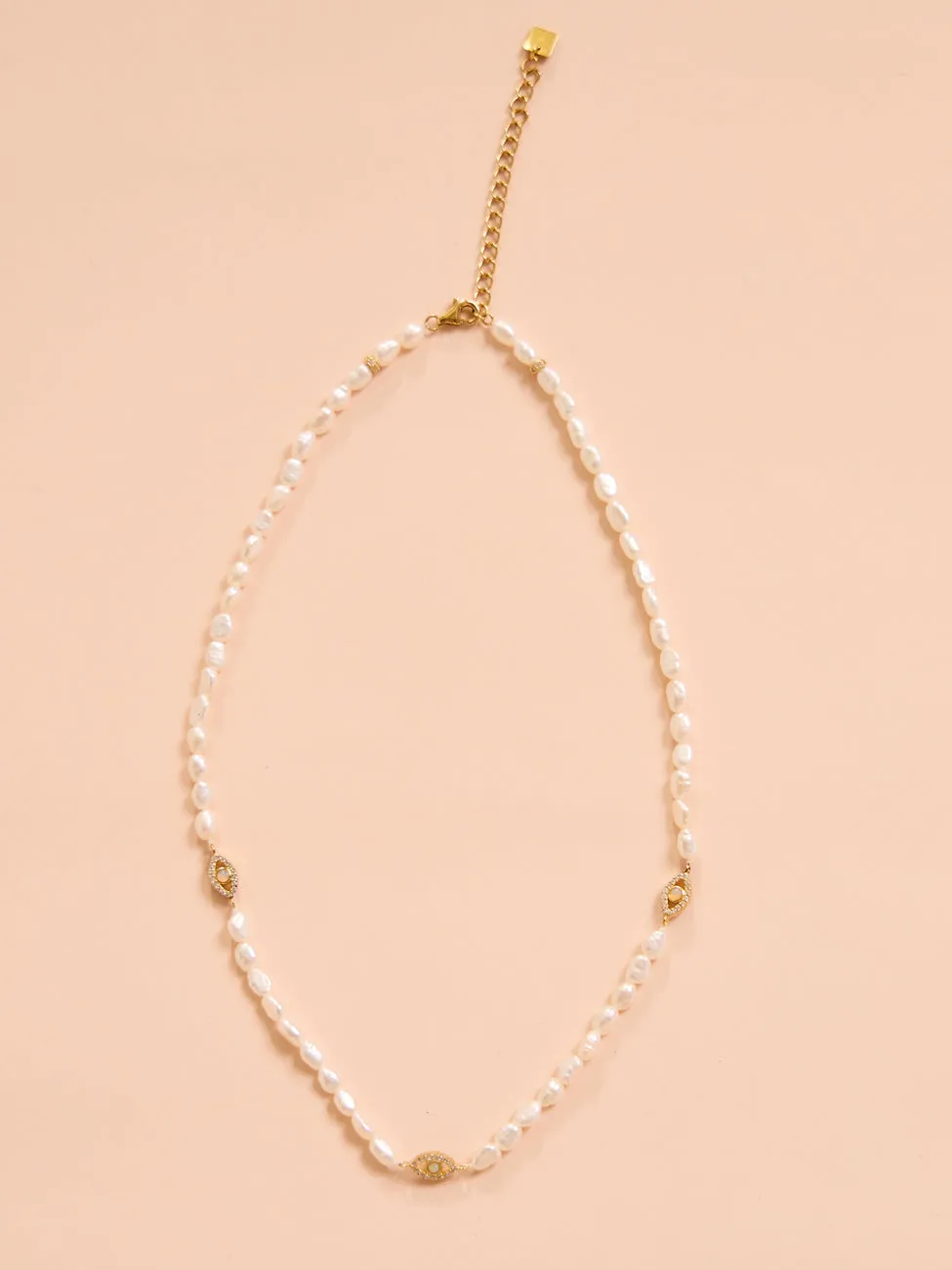 By Charlotte Eye of Purity Pearl Choker in Gold Vermeil