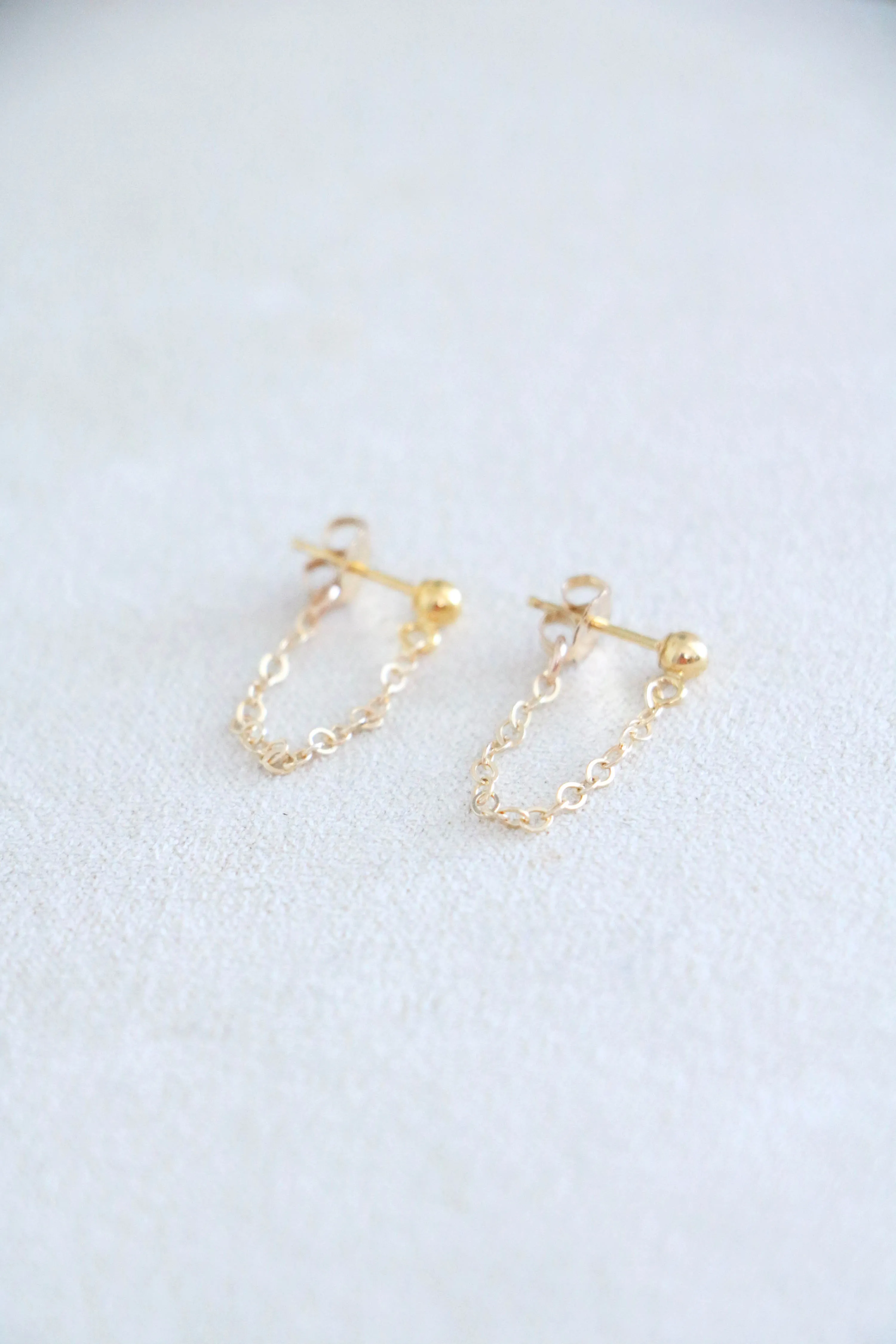 cable chain loop earrings { silver   gold }