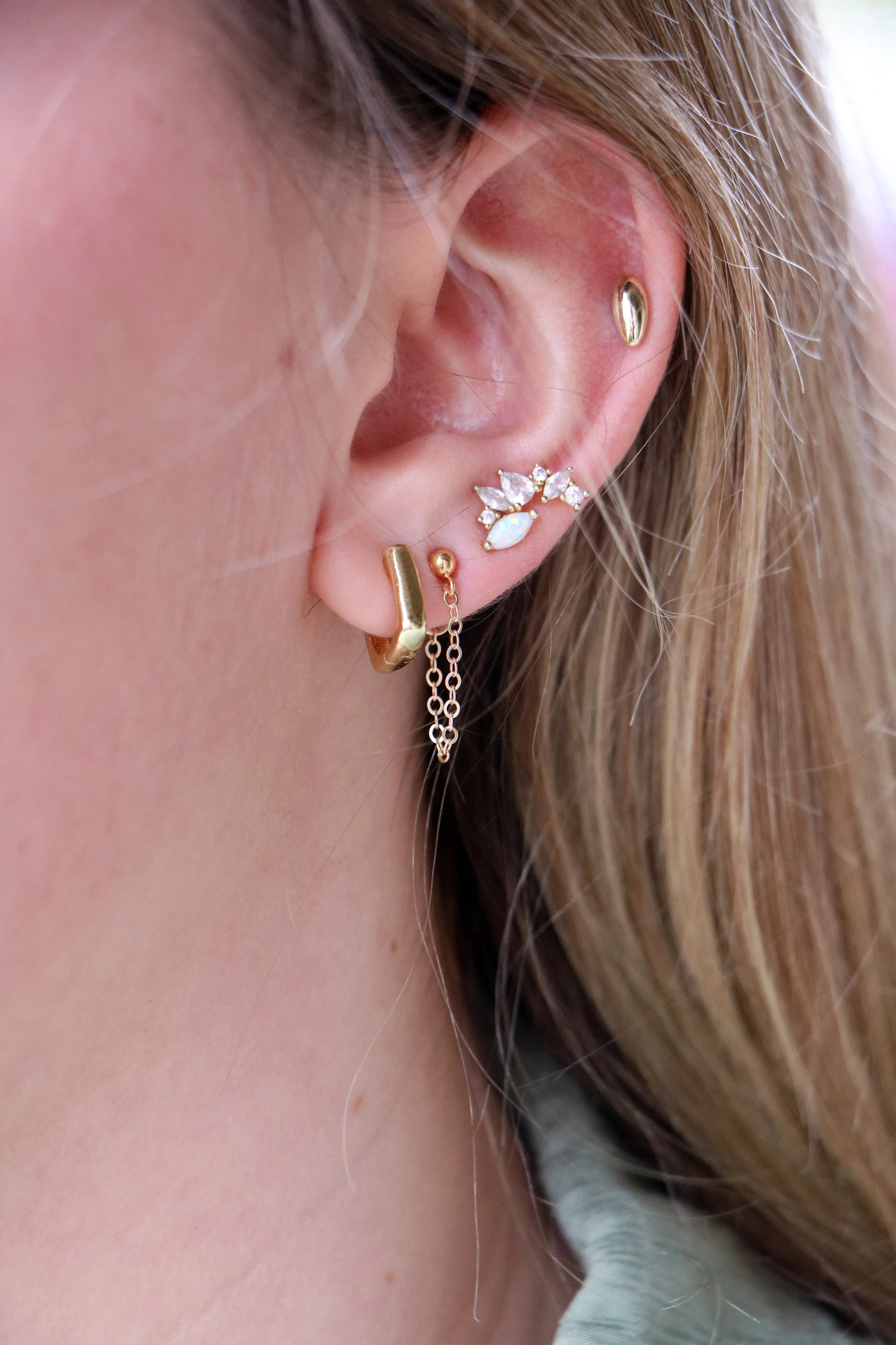 cable chain loop earrings { silver   gold }