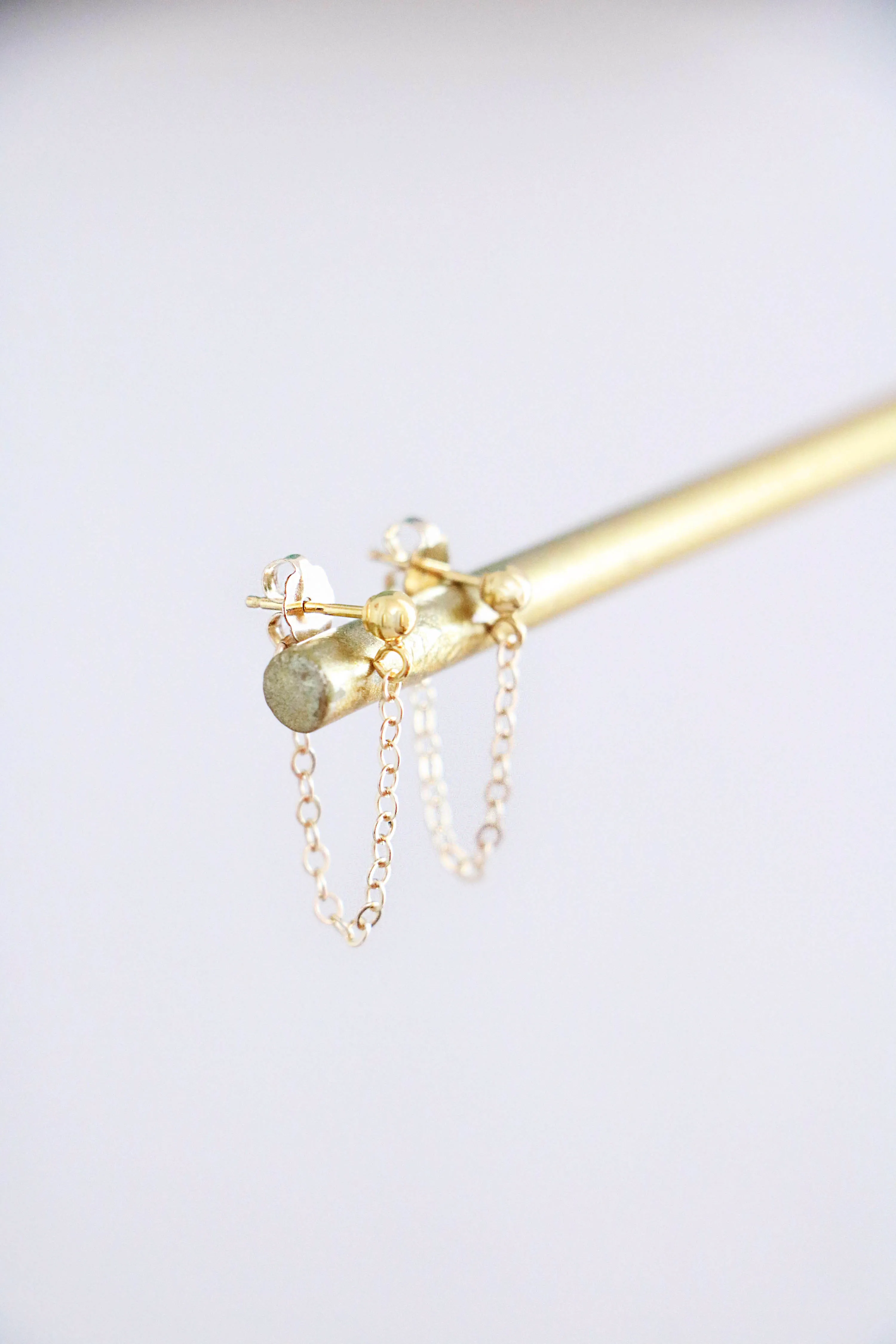 cable chain loop earrings { silver   gold }