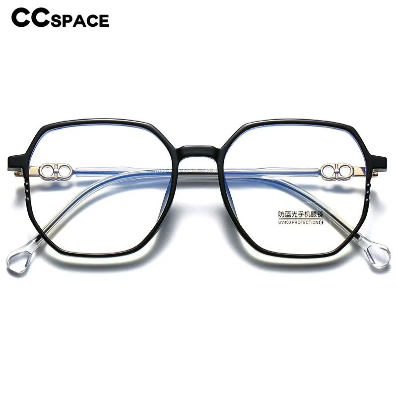 CCspace Women's Full Rim Polygon TR 90 Alloy Myopic Reading Glasses 56224