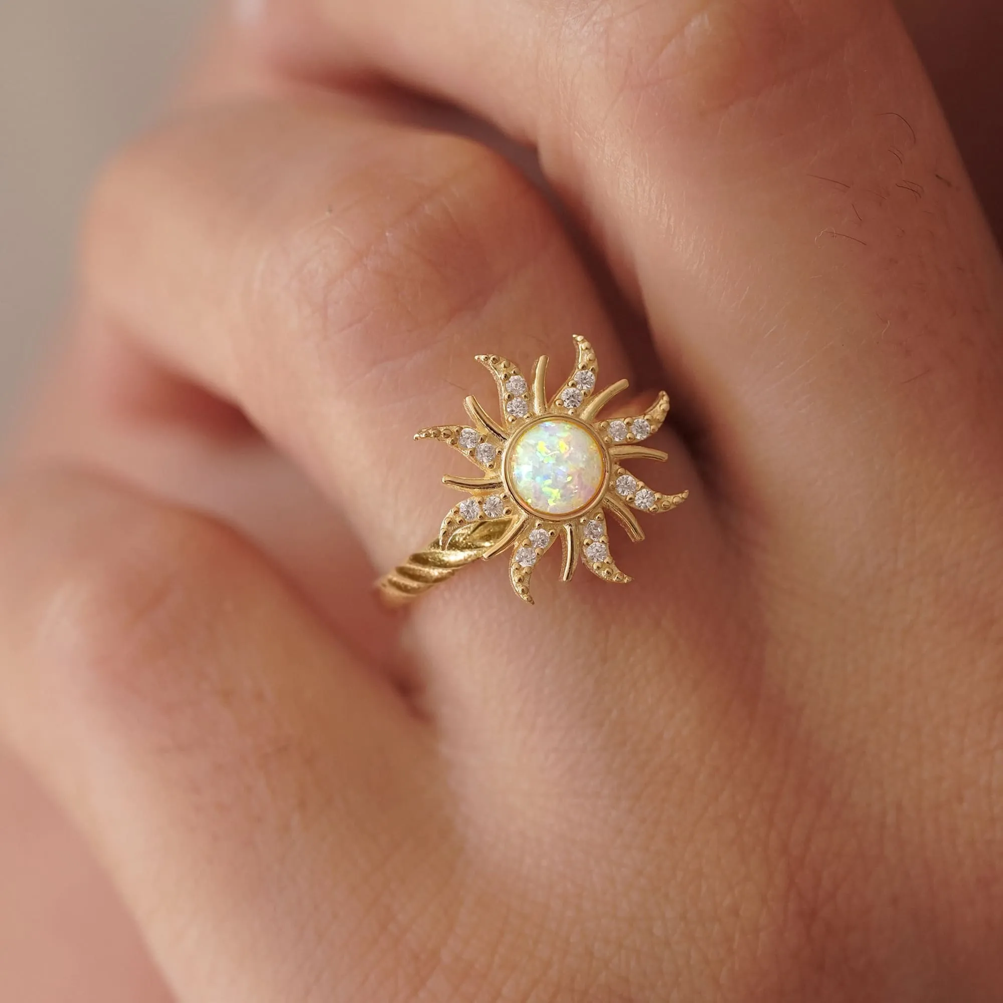 Celestial Opal Sun Ring