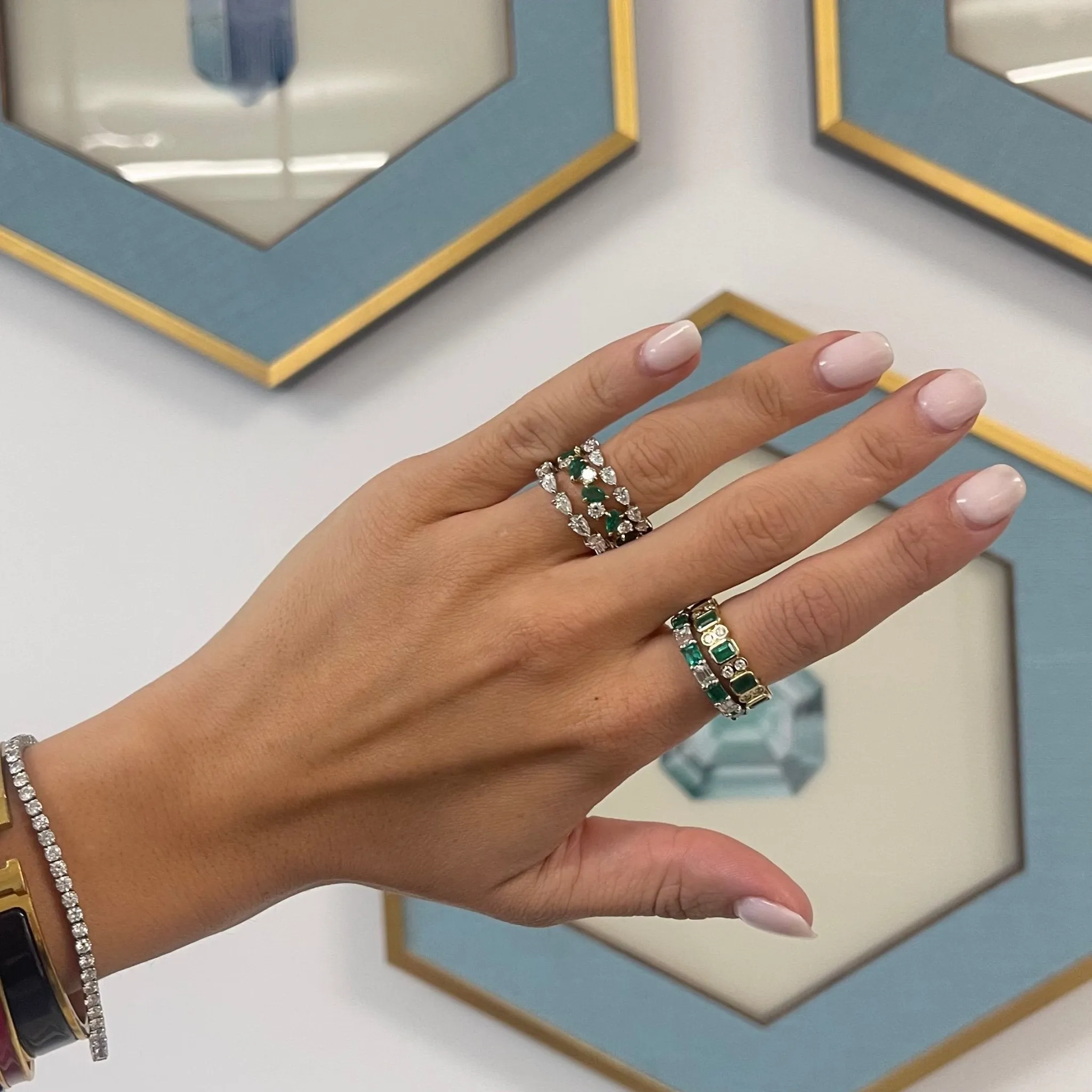 Chasing Diamond & Gemstone Emerald Cut Band
