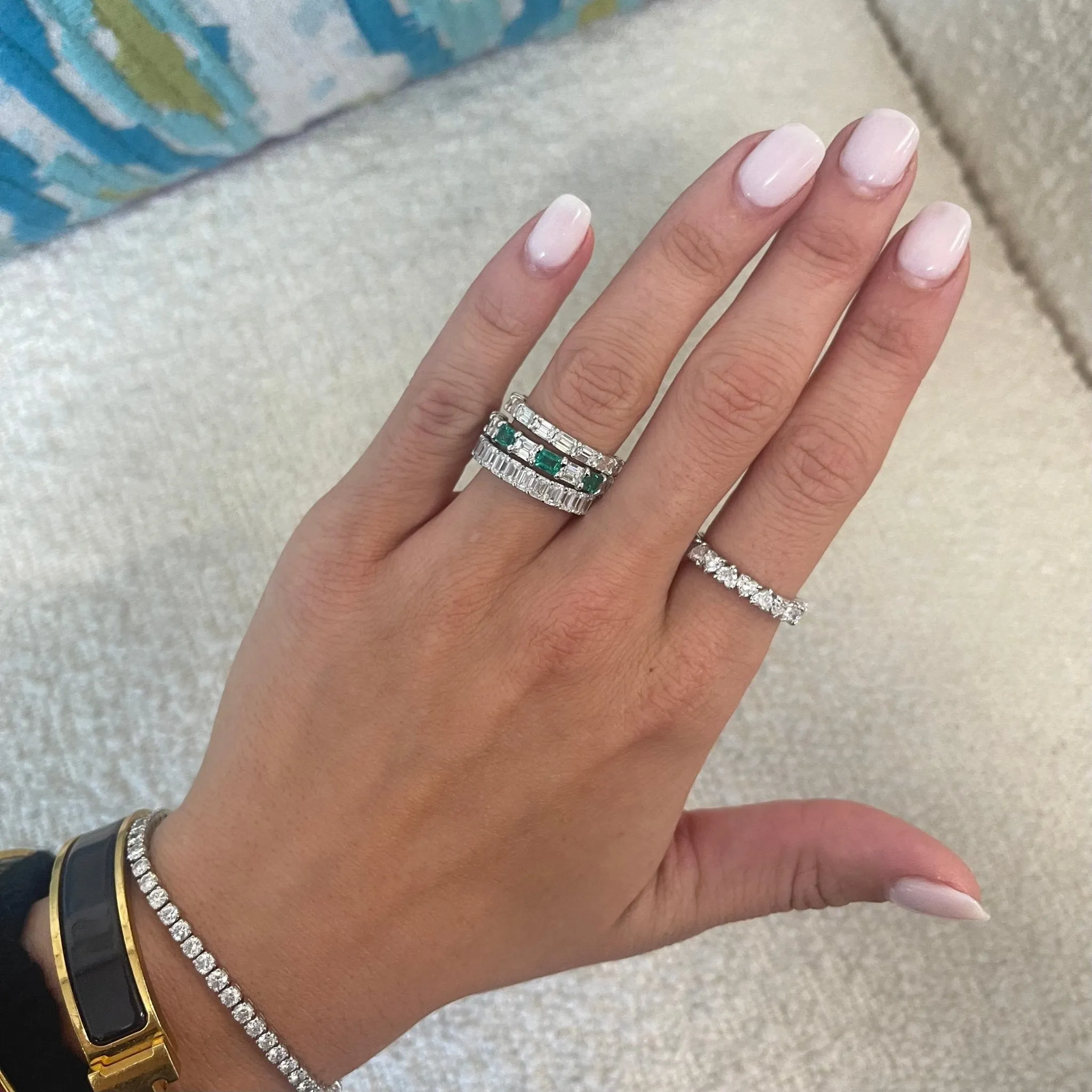 Chasing Diamond & Gemstone Emerald Cut Band