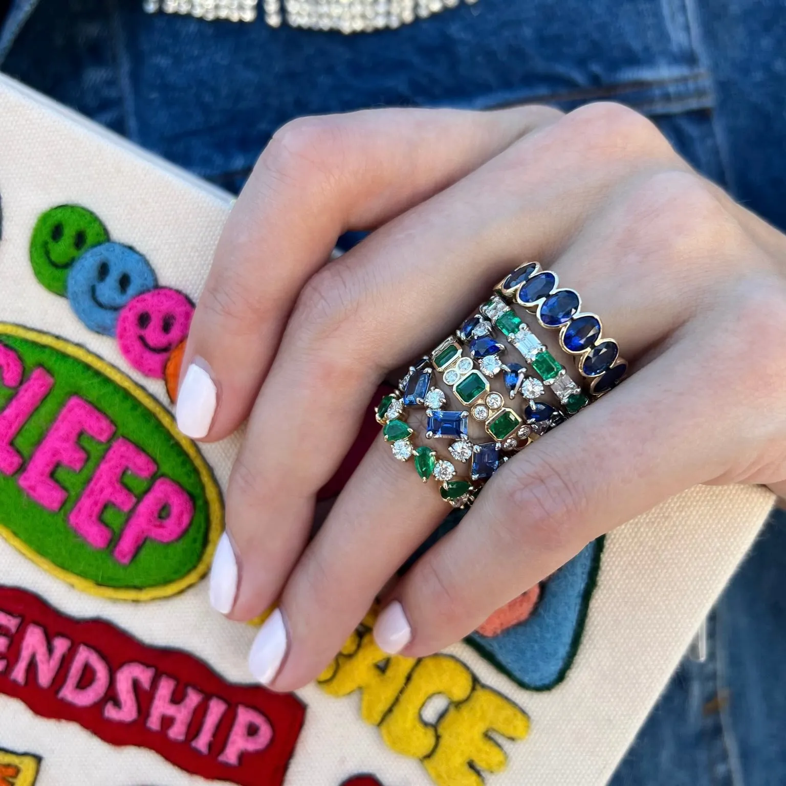 Chasing Diamond & Gemstone Emerald Cut Band