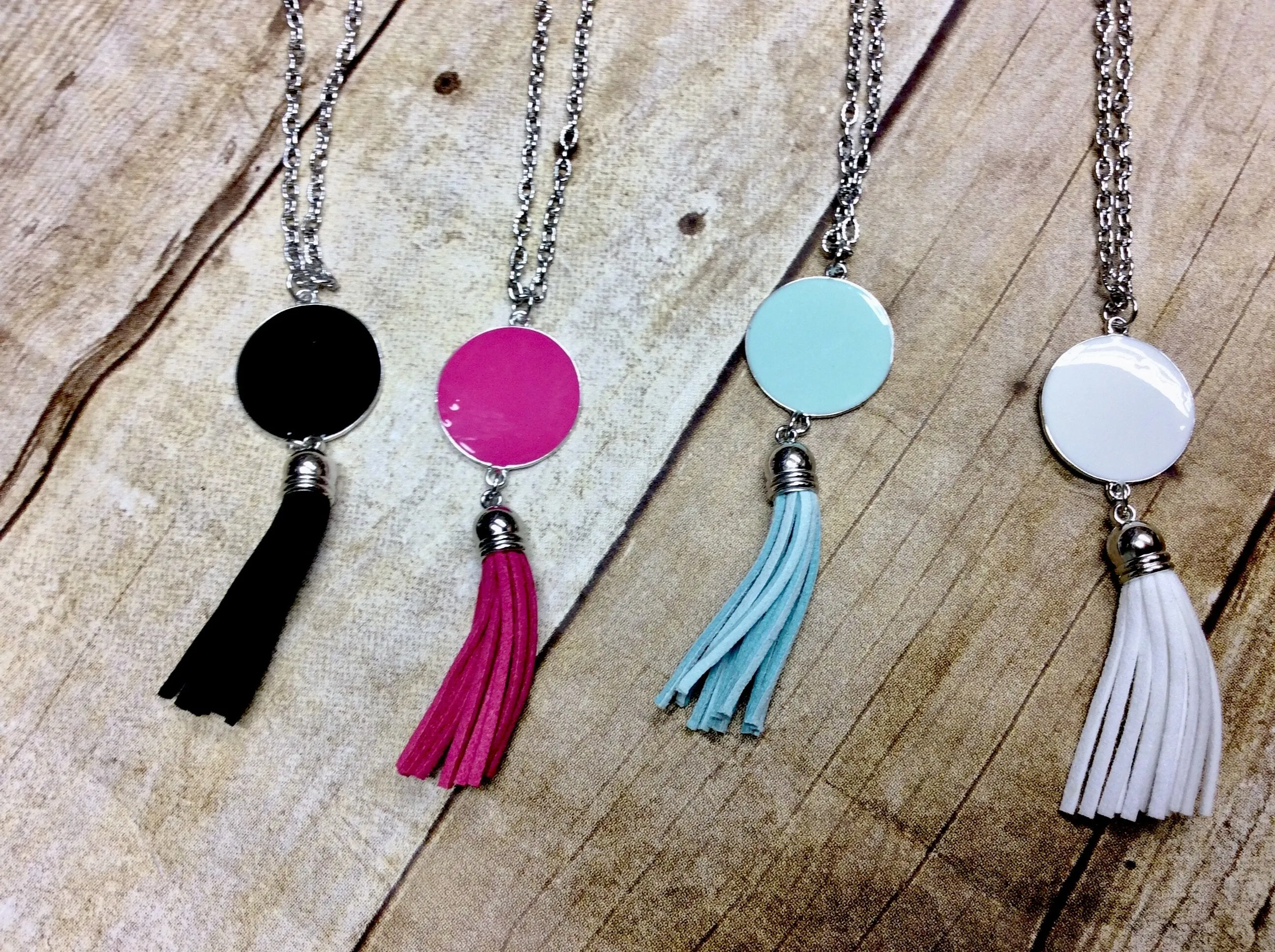 Circle Tassel Blank Monogram Necklace