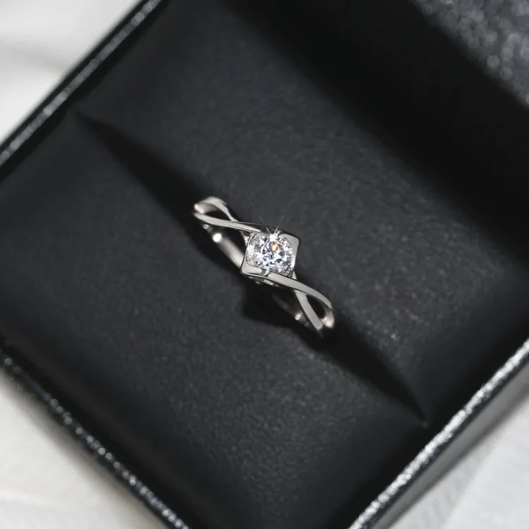 Classical Female AAA Crystal Zircon Stone Infinite Ring Silver color Finger Ring Promise Engagement Rings for Women