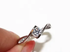 Classical Female AAA Crystal Zircon Stone Infinite Ring Silver color Finger Ring Promise Engagement Rings for Women
