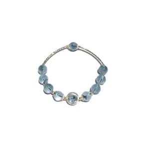 Cold and Indifferent Wind Green Ghost Crystal Bracelet - A Sterling Silver Bracelet with Captivating Green Ghost Crystal