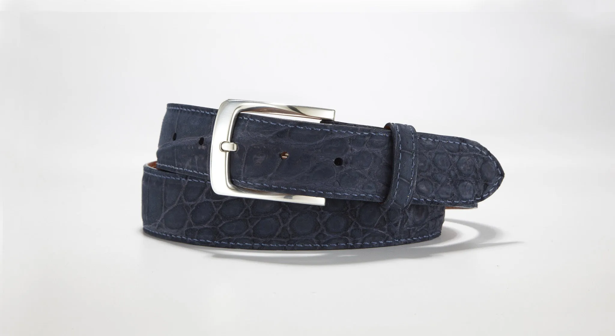 Crocodile Suede Belt 1 3/8" - 35mm (Tan)