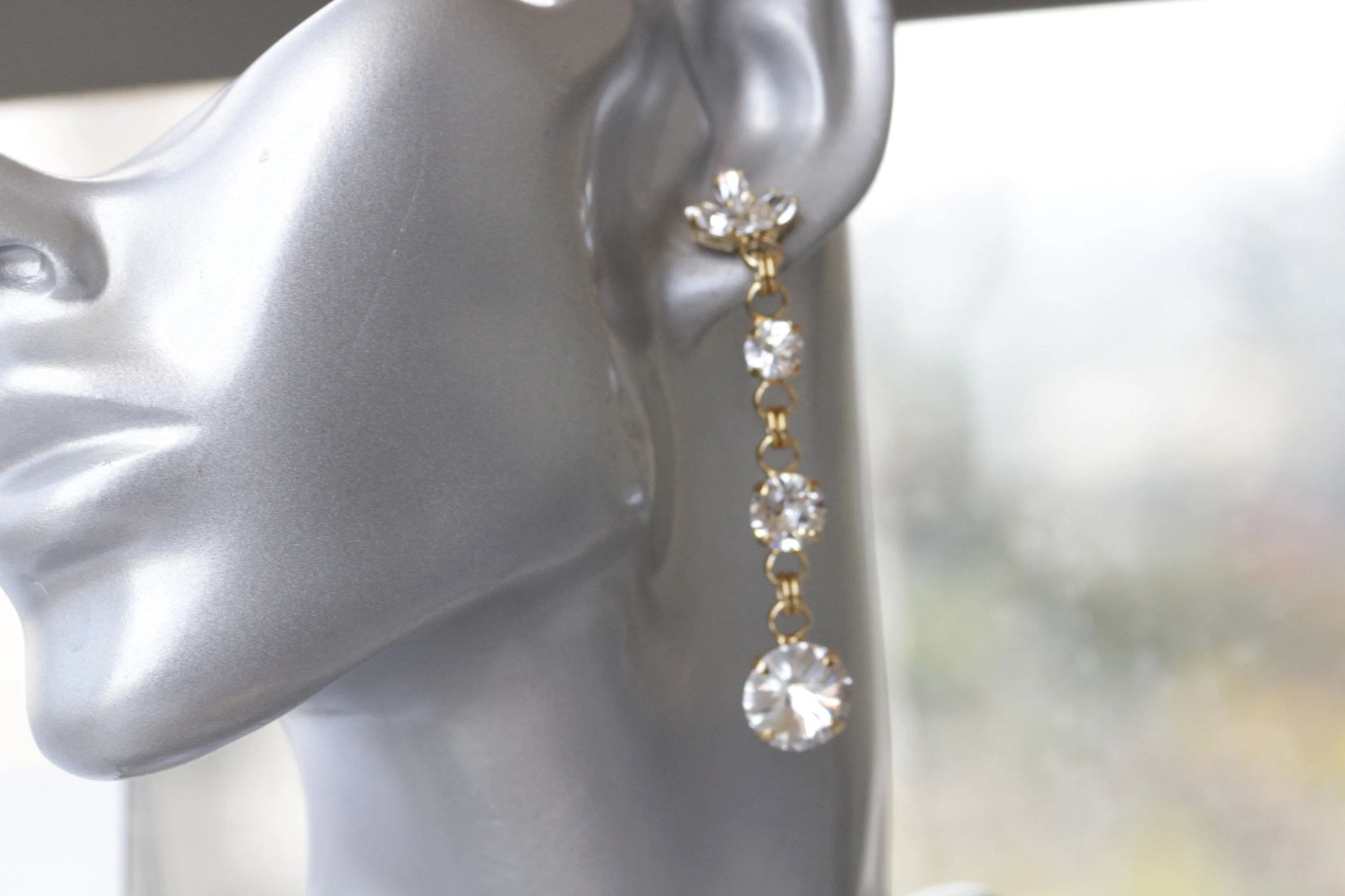CRYSTAL BRIDAL LONG Earrings