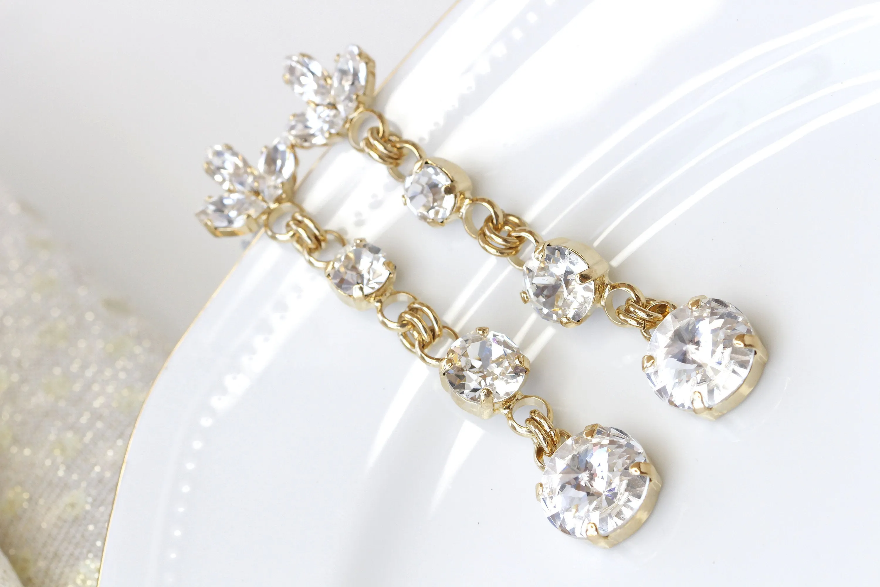 CRYSTAL BRIDAL LONG Earrings