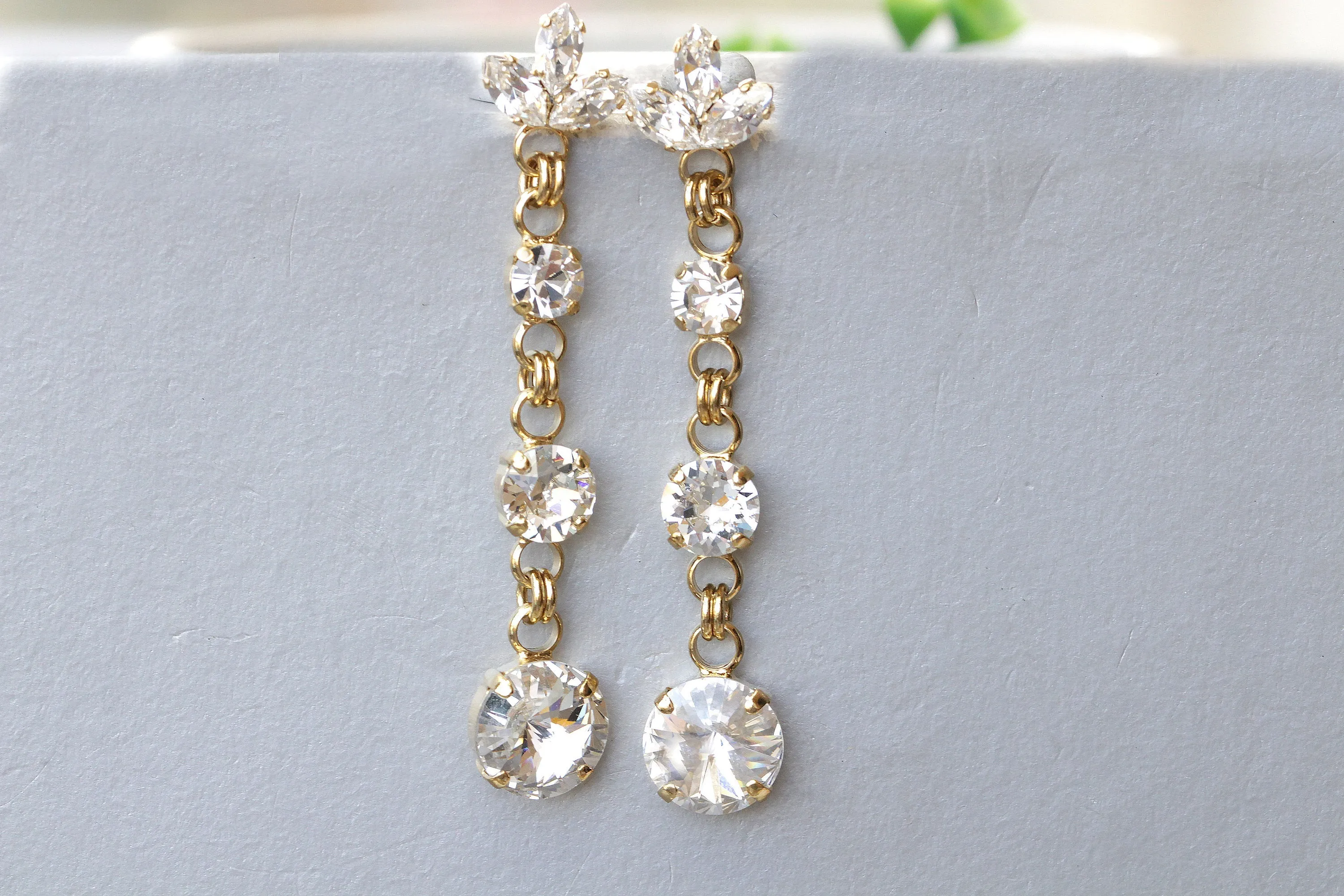 CRYSTAL BRIDAL LONG Earrings