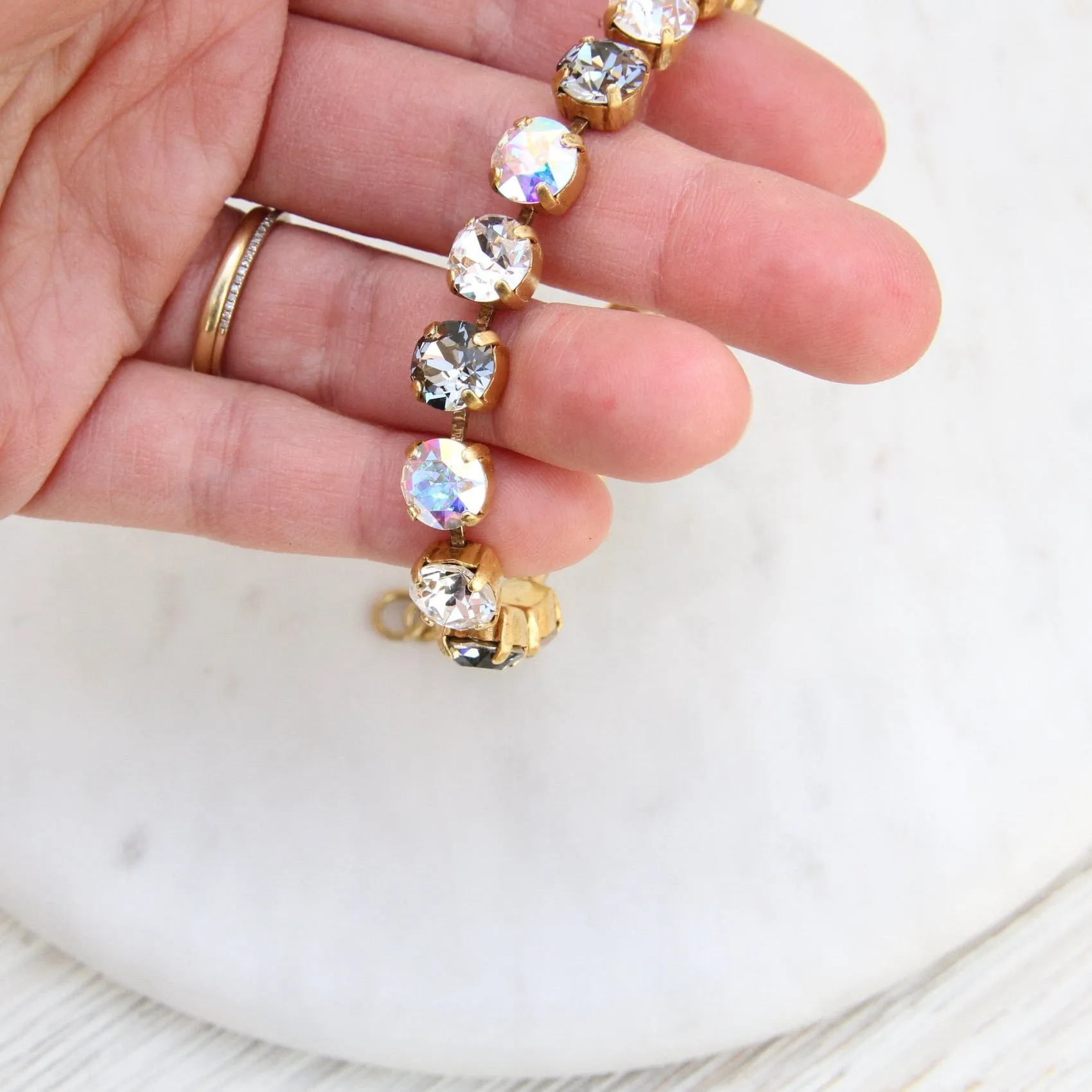 Crystal Line Bracelet - Gold Plate