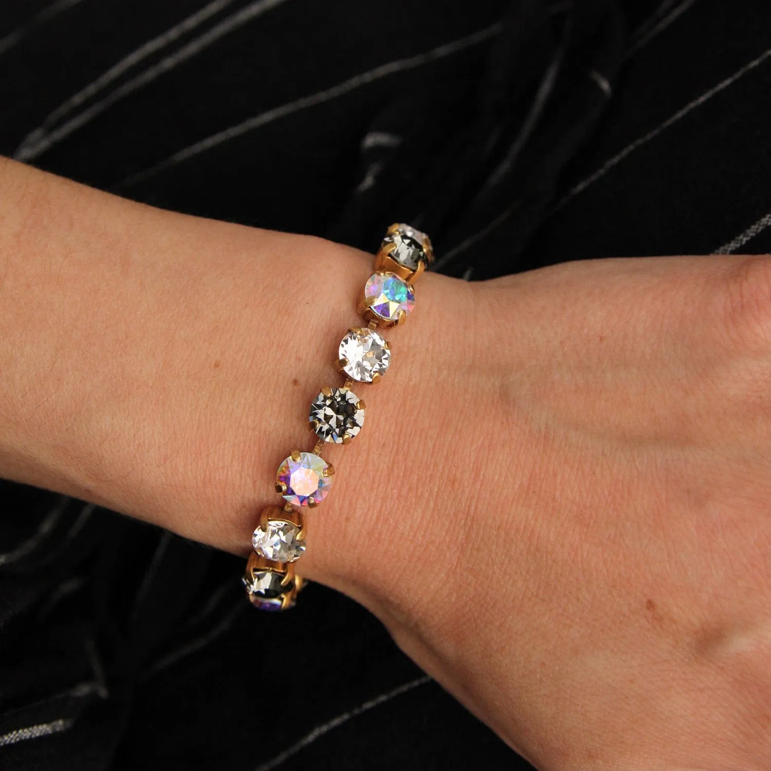 Crystal Line Bracelet - Gold Plate